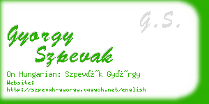 gyorgy szpevak business card